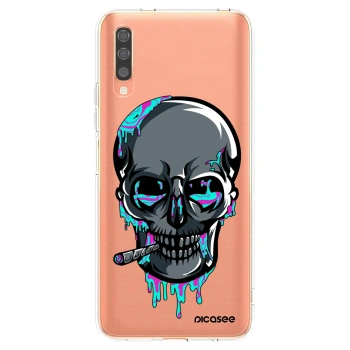 Picasee silikónový prehľadný obal pre Samsung Galaxy A70 A705F - EARTH - Lebka 3.0