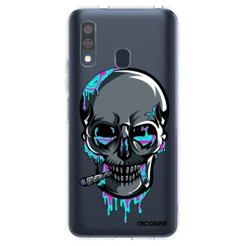 Picasee silikónový prehľadný obal pre Samsung Galaxy A40 A405F - EARTH - Lebka 3.0