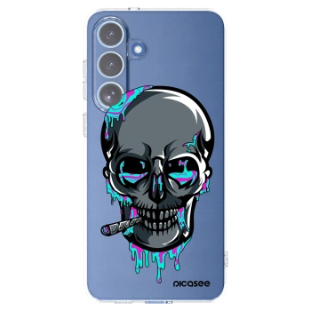 Picasee silikónový prehľadný obal pre Samsung Galaxy S25 FE 5G - EARTH - Lebka 3.0