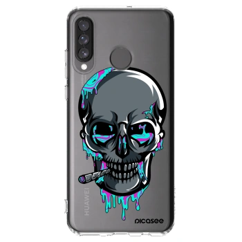 Picasee silikónový prehľadný obal pre Huawei P30 Lite - EARTH - Lebka 3.0