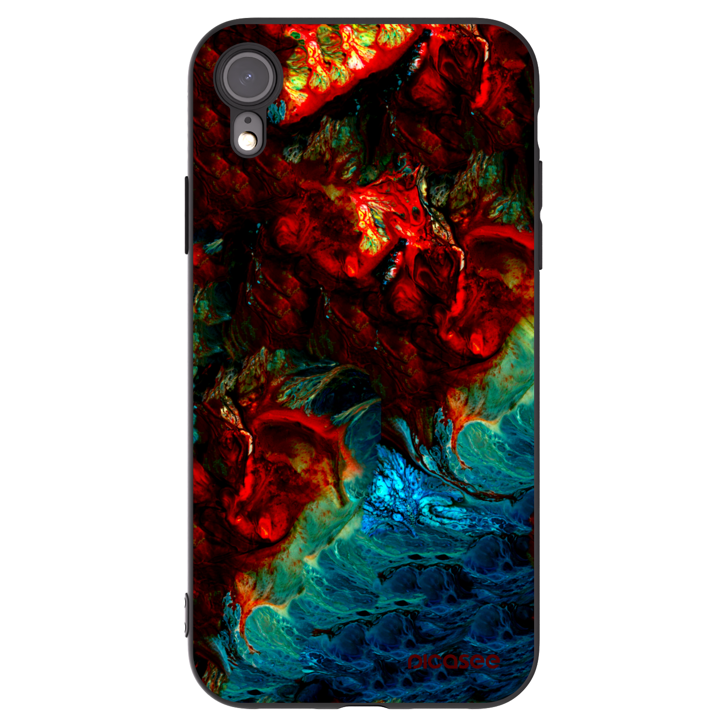Picasee silikónový čierny obal pre Apple iPhone XR - Universe