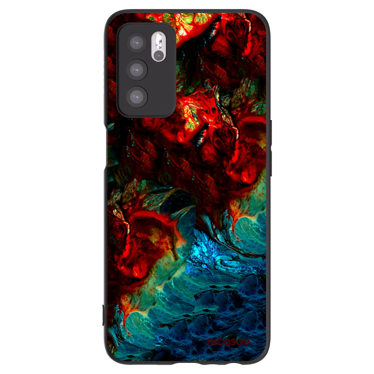 Picasee silikónový čierny obal pre OPPO A16s - Universe