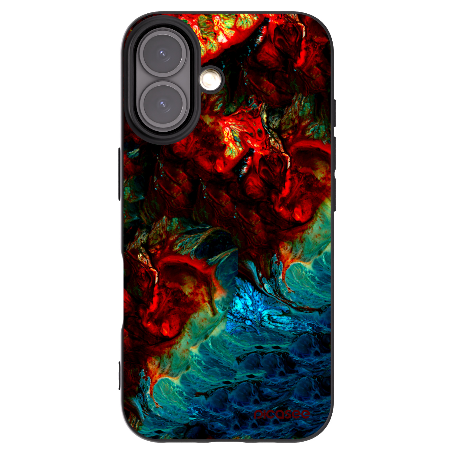 Picasee silikónový čierny obal pre Apple iPhone 16 - Universe