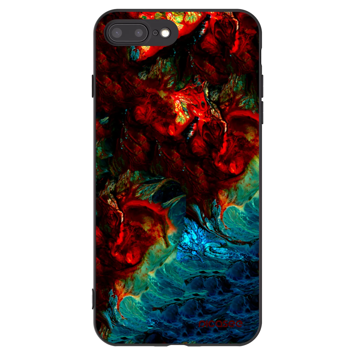 Picasee silikónový čierny obal pre Apple iPhone 8 Plus - Universe