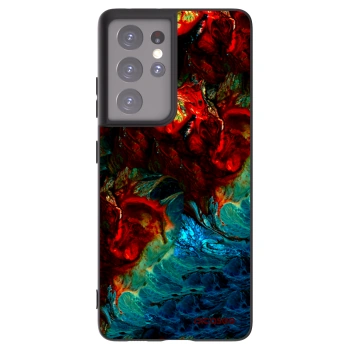 Picasee silikónový čierny obal pre Samsung Galaxy S21 Ultra 5G G998B - Universe