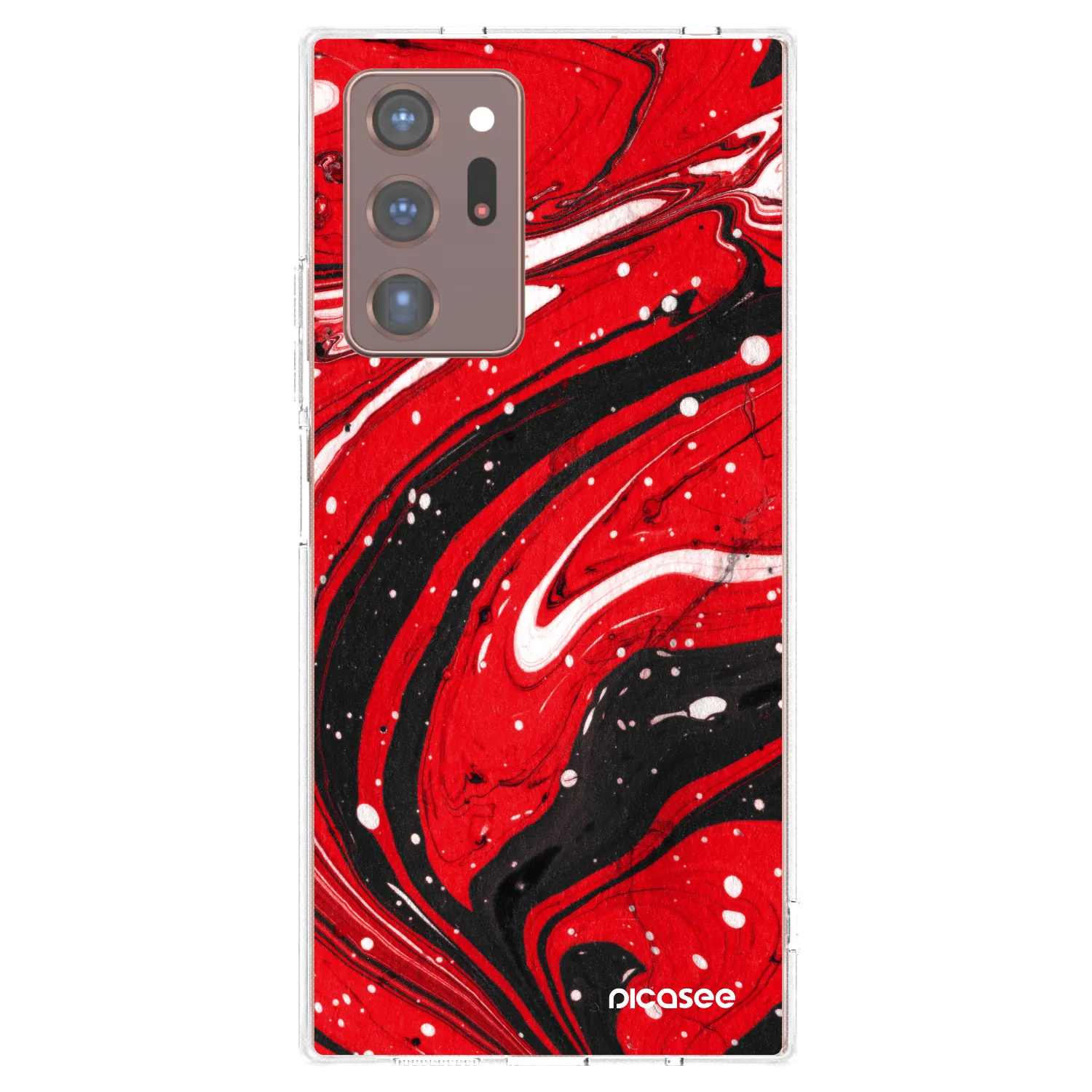 Picasee silikónový prehľadný obal pre Samsung Galaxy Note 20 Ultra - Red black