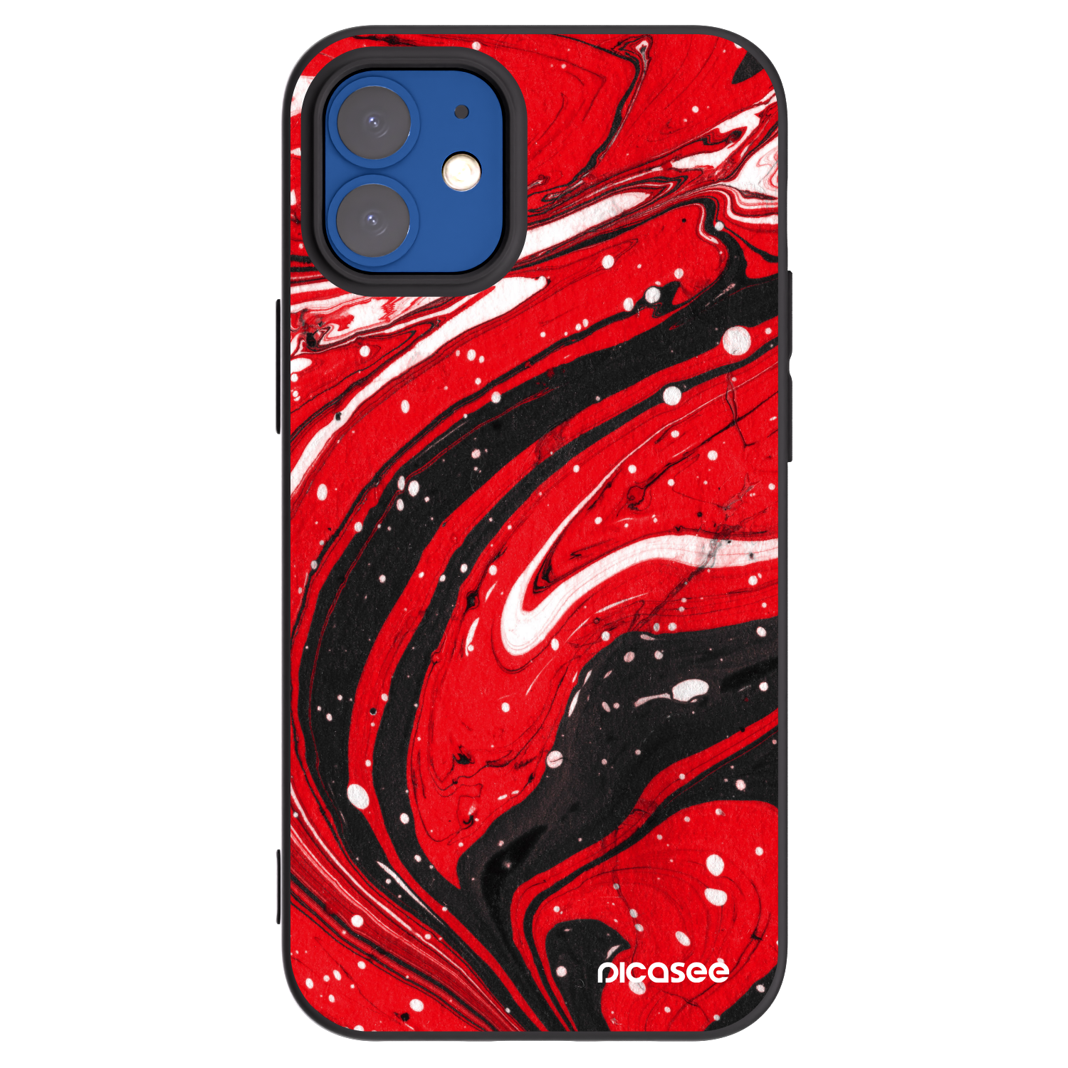 Picasee silikónový čierny obal pre Apple iPhone 12 mini - Red black