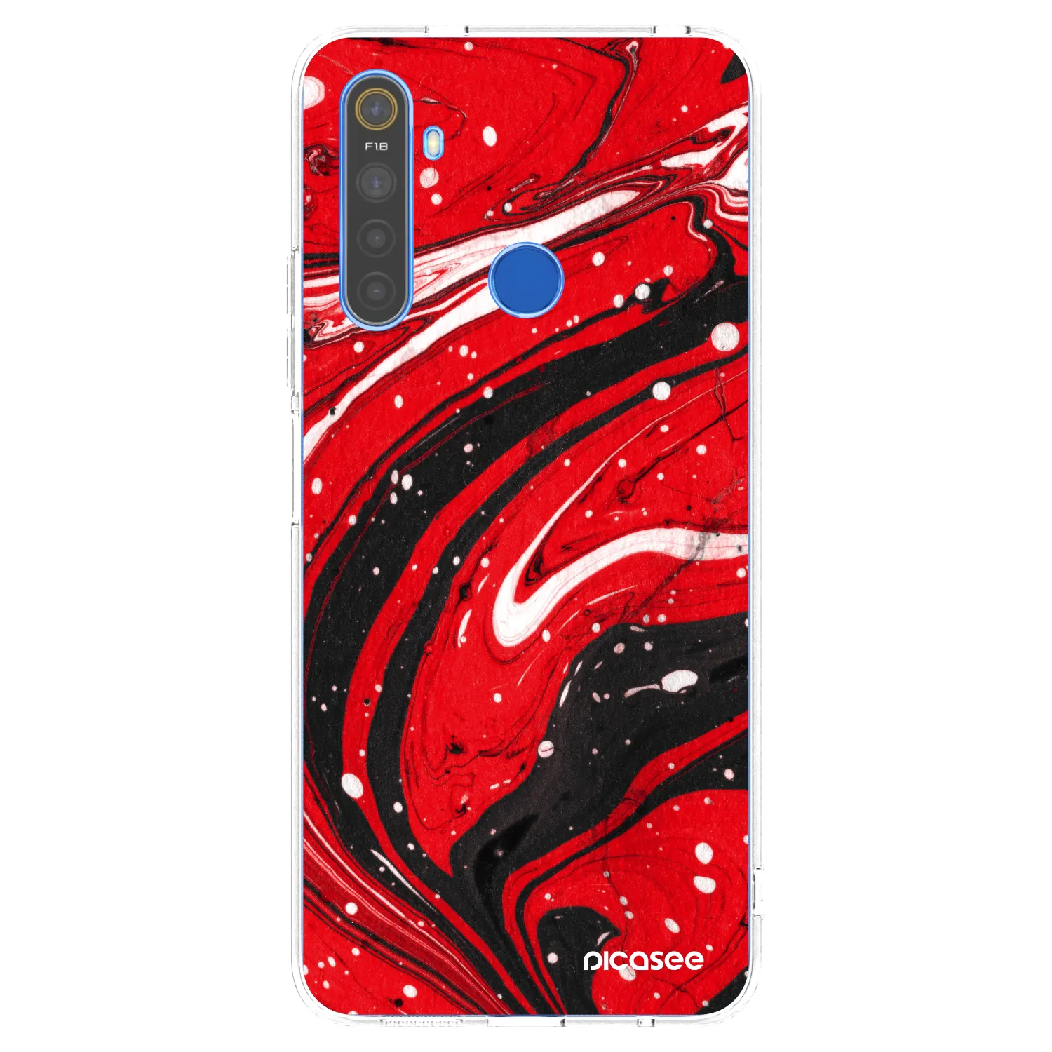 Picasee silikónový prehľadný obal pre Realme 5 - Red black