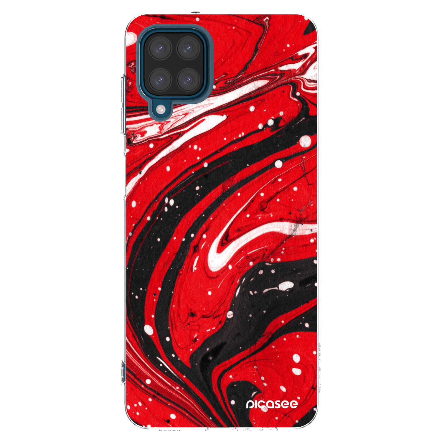 Picasee silikónový prehľadný obal pre Samsung Galaxy A12 A125F - Red black