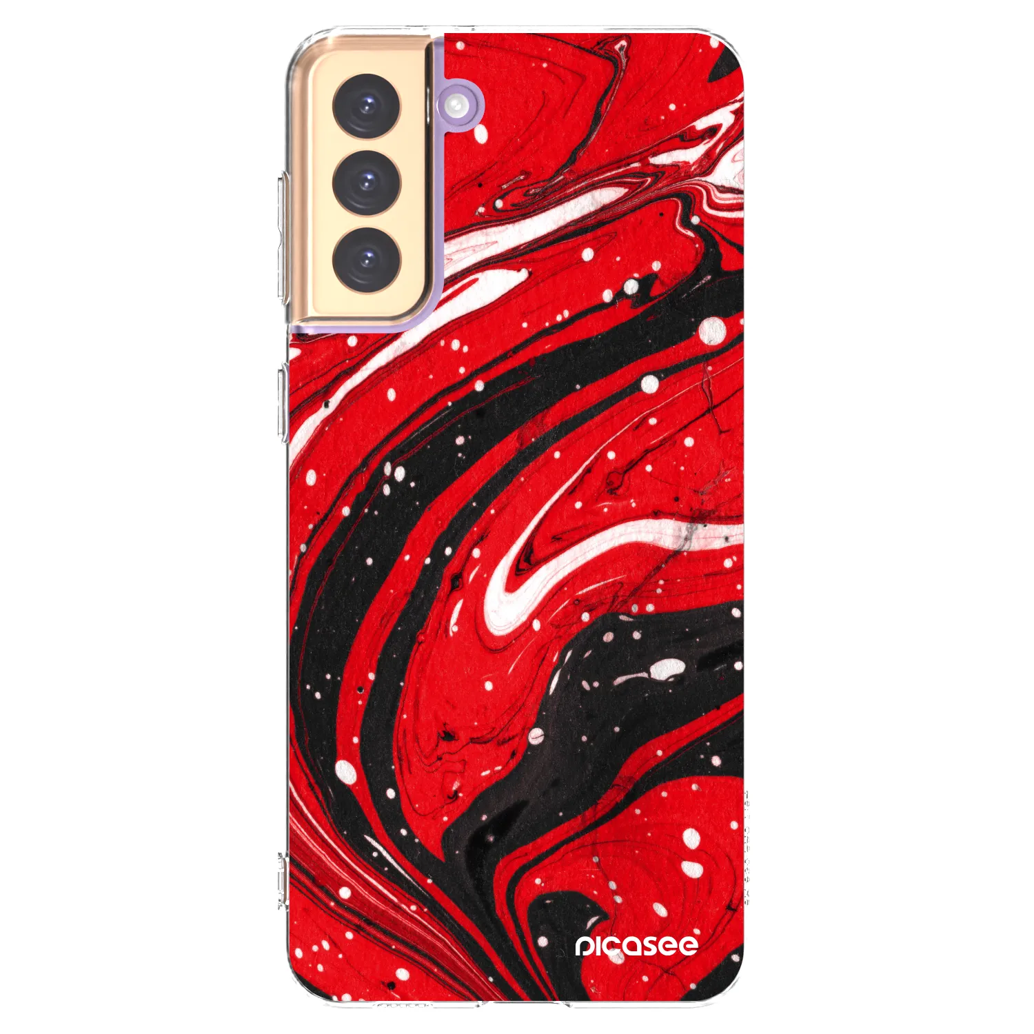 Picasee silikónový prehľadný obal pre Samsung Galaxy S21+ 5G G996F - Red black