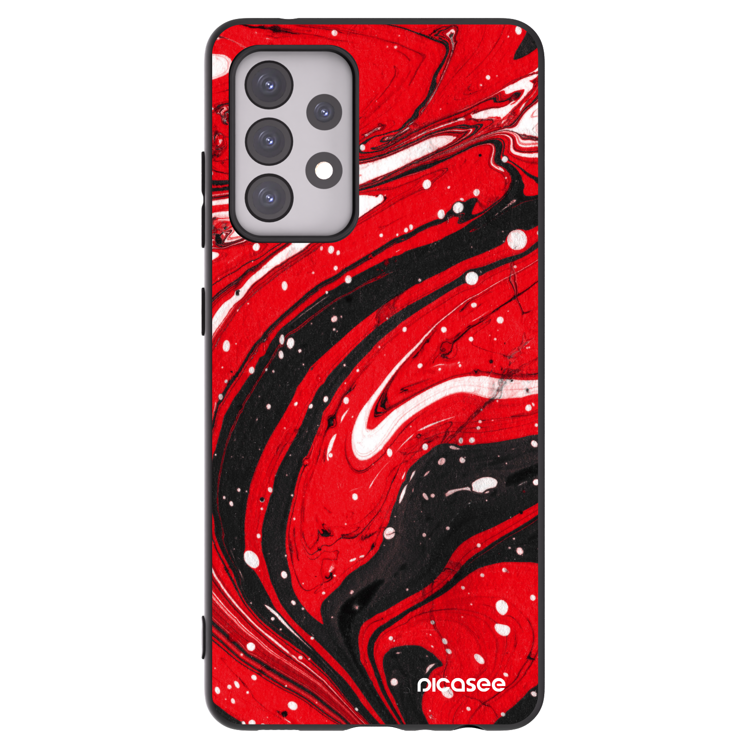Picasee silikónový čierny obal pre Samsung Galaxy A52 5G A525F - Red black
