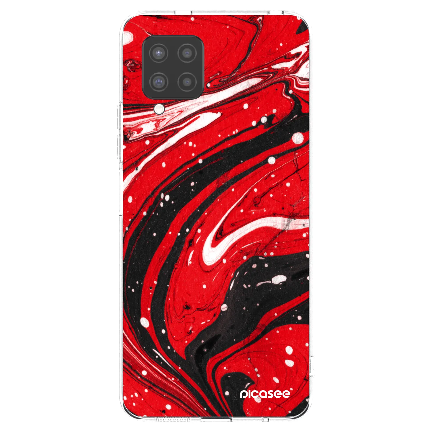 Picasee silikónový prehľadný obal pre Samsung Galaxy A42 A426B - Red black