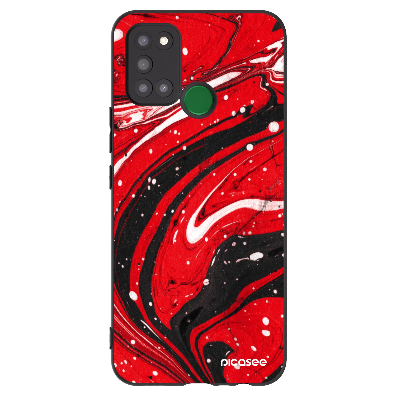 Picasee silikónový čierny obal pre Realme 7i - Red black