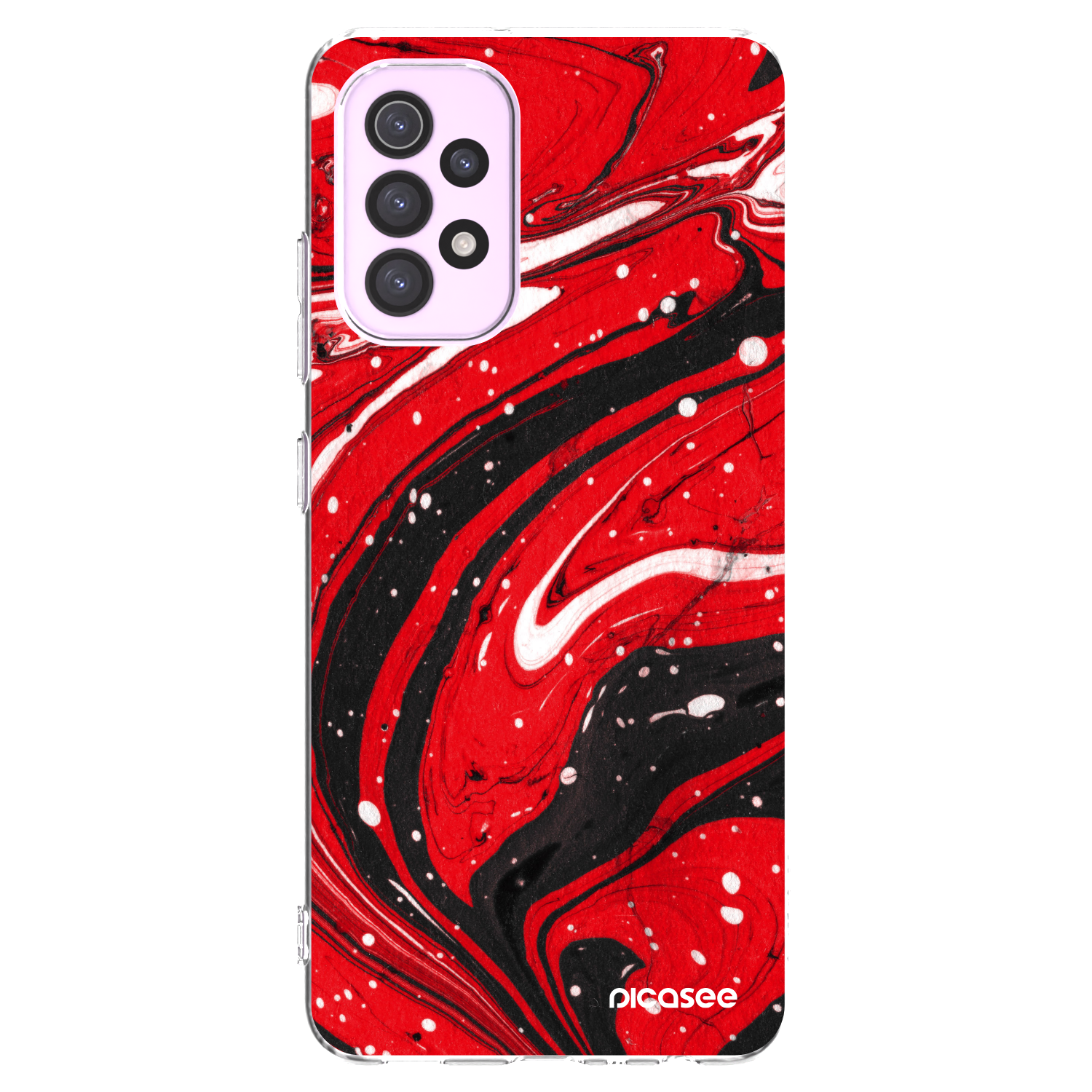 Picasee silikónový prehľadný obal pre Samsung Galaxy A32 5G A326B - Red black
