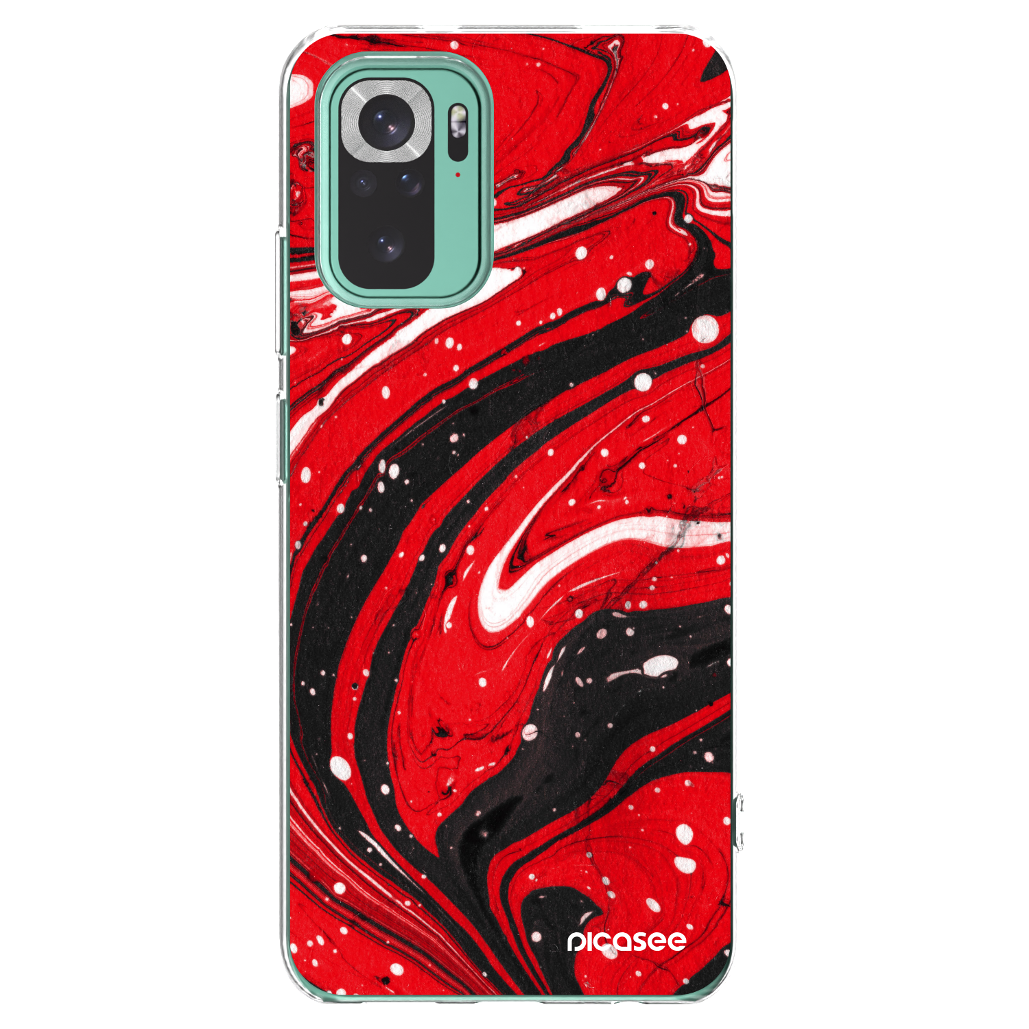 Picasee silikónový prehľadný obal pre Xiaomi Redmi Note 10 Pro - Red black