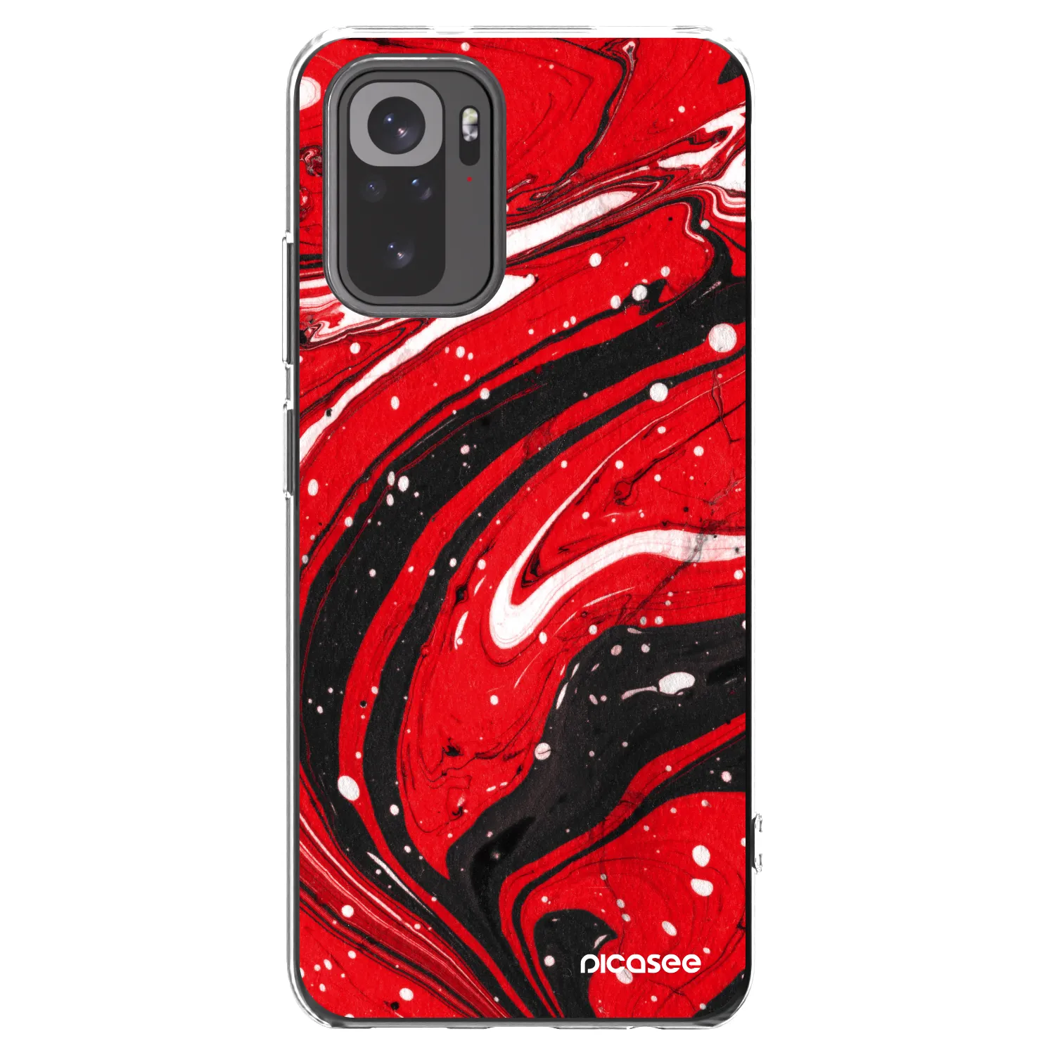 Picasee silikónový prehľadný obal pre Xiaomi Redmi Note 10S - Red black