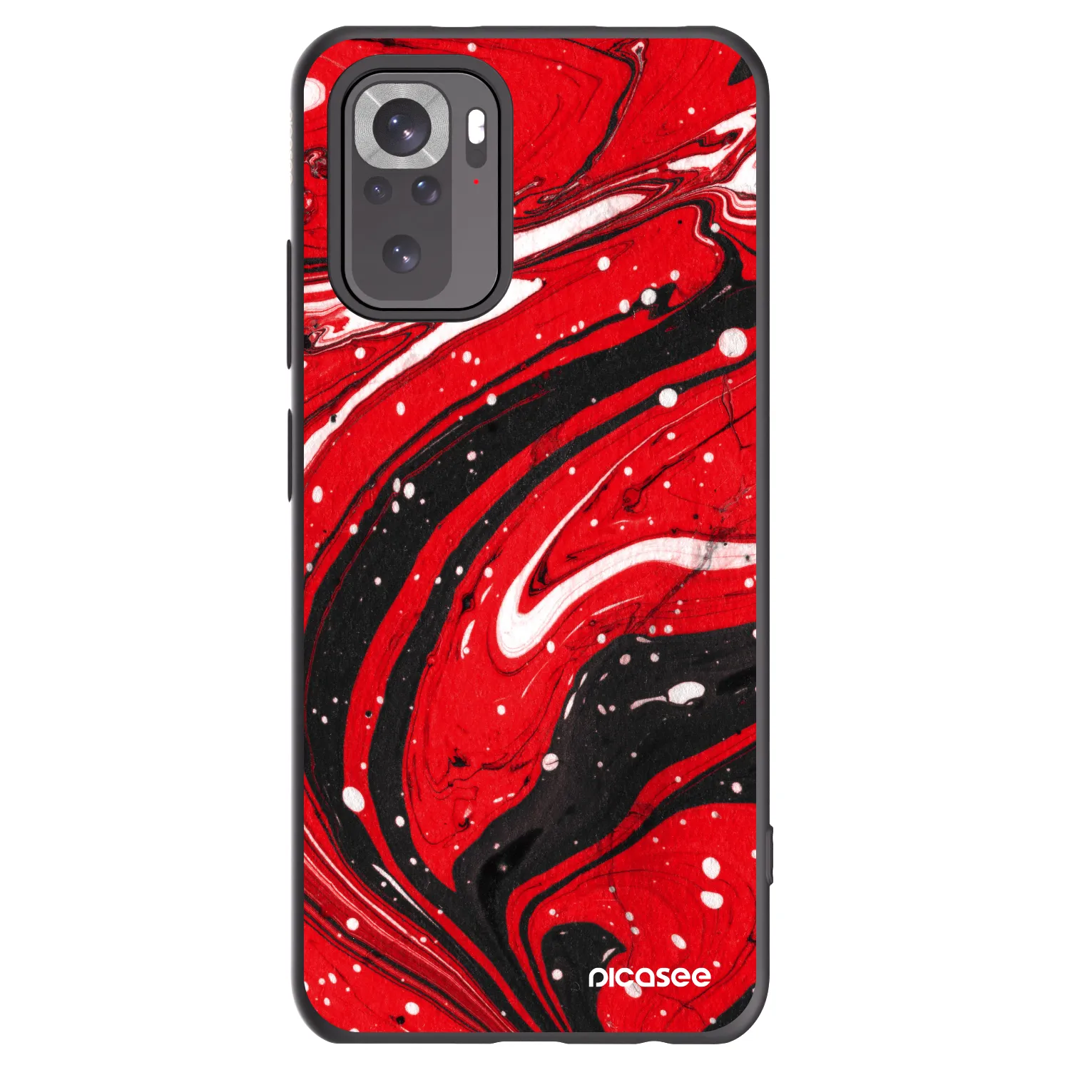 Picasee silikónový čierny obal pre Xiaomi Redmi Note 10S - Red black