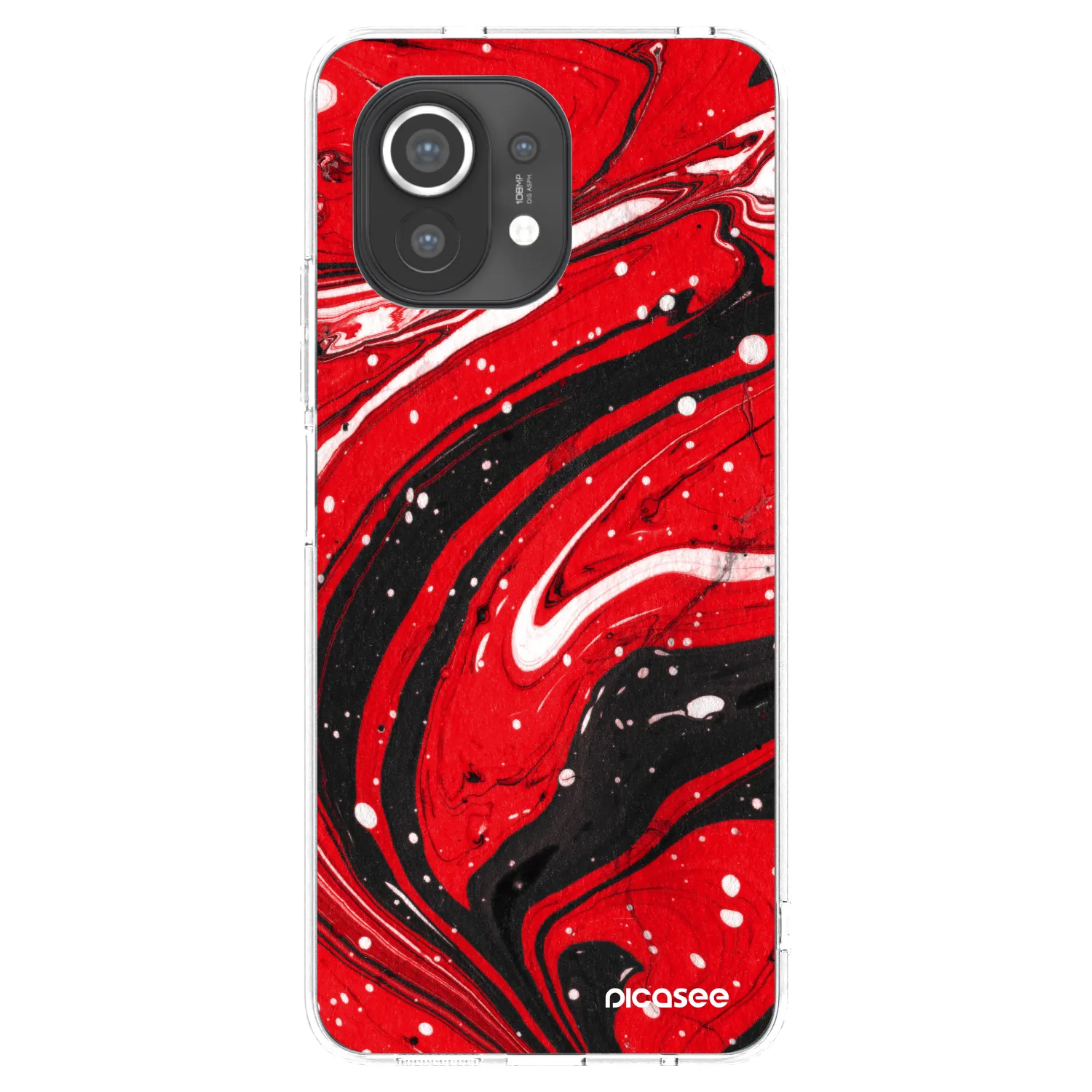 Picasee silikónový prehľadný obal pre Xiaomi Mi 11 - Red black
