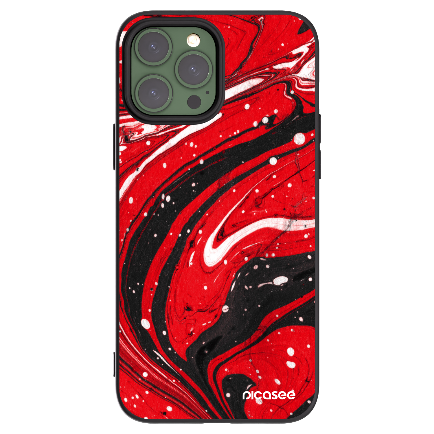 Silikónový čierny obal pre Apple iPhone 13 Pro Max - Red black