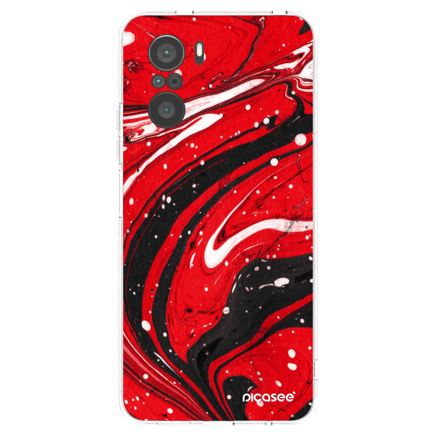 Picasee silikónový prehľadný obal pre Xiaomi Poco F3 - Red black