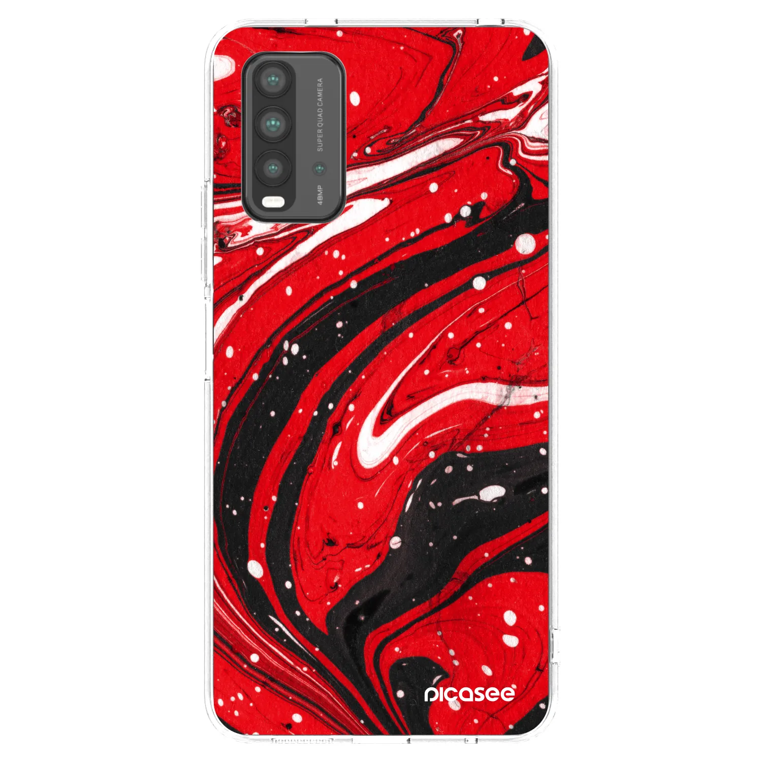 Picasee silikónový čierny obal pre Xiaomi Redmi 9T - Red black