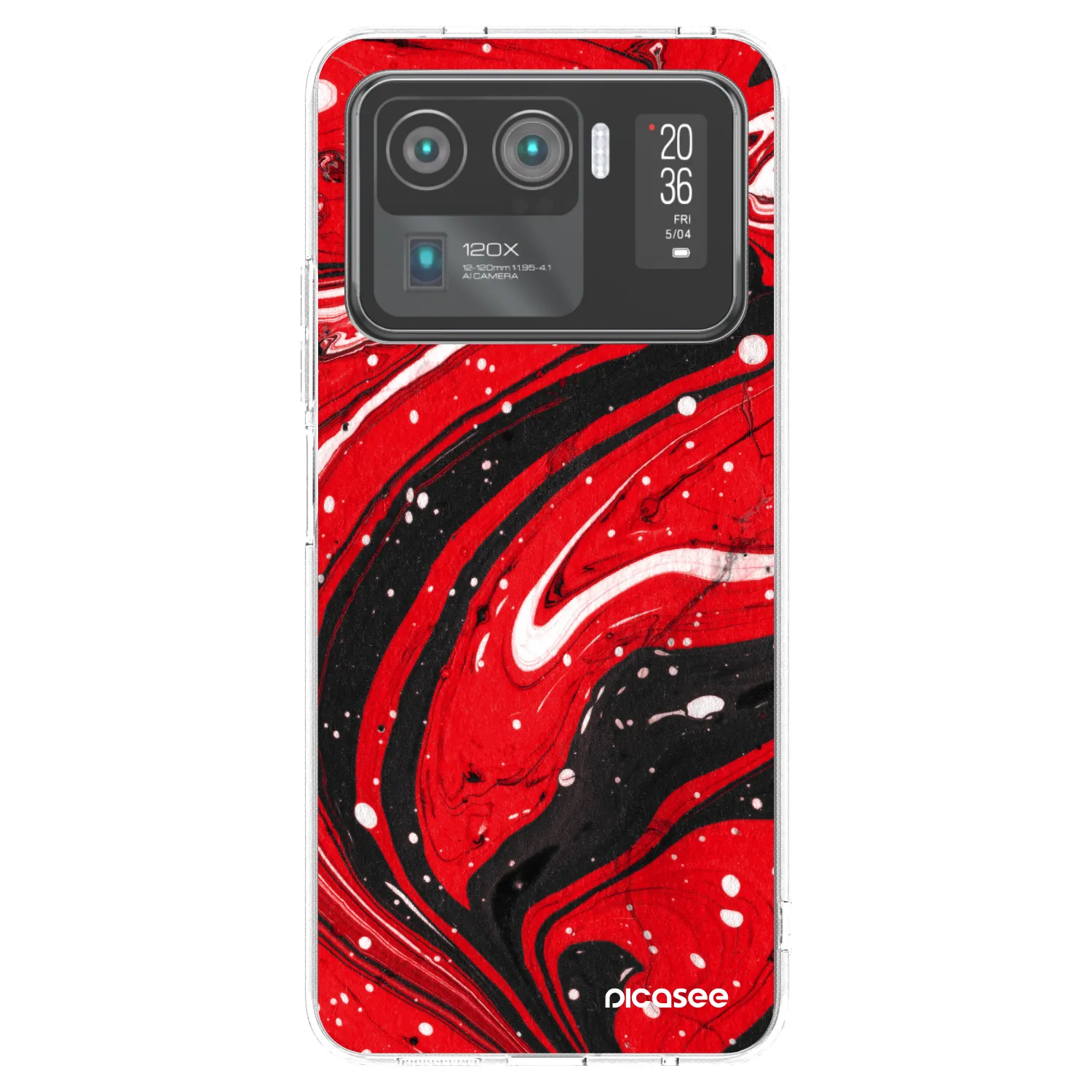 Picasee silikónový prehľadný obal pre Xiaomi Mi 11 Ultra - Red black