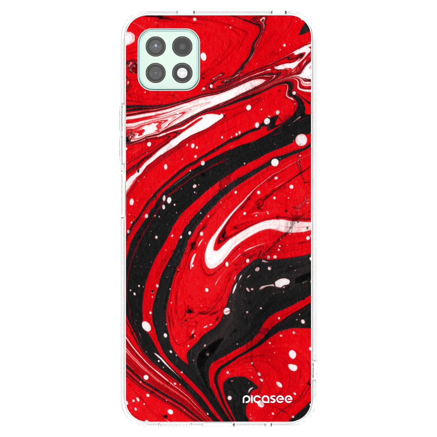 Silikónový prehľadný obal pre Samsung Galaxy A22 A226B 5G - Red black