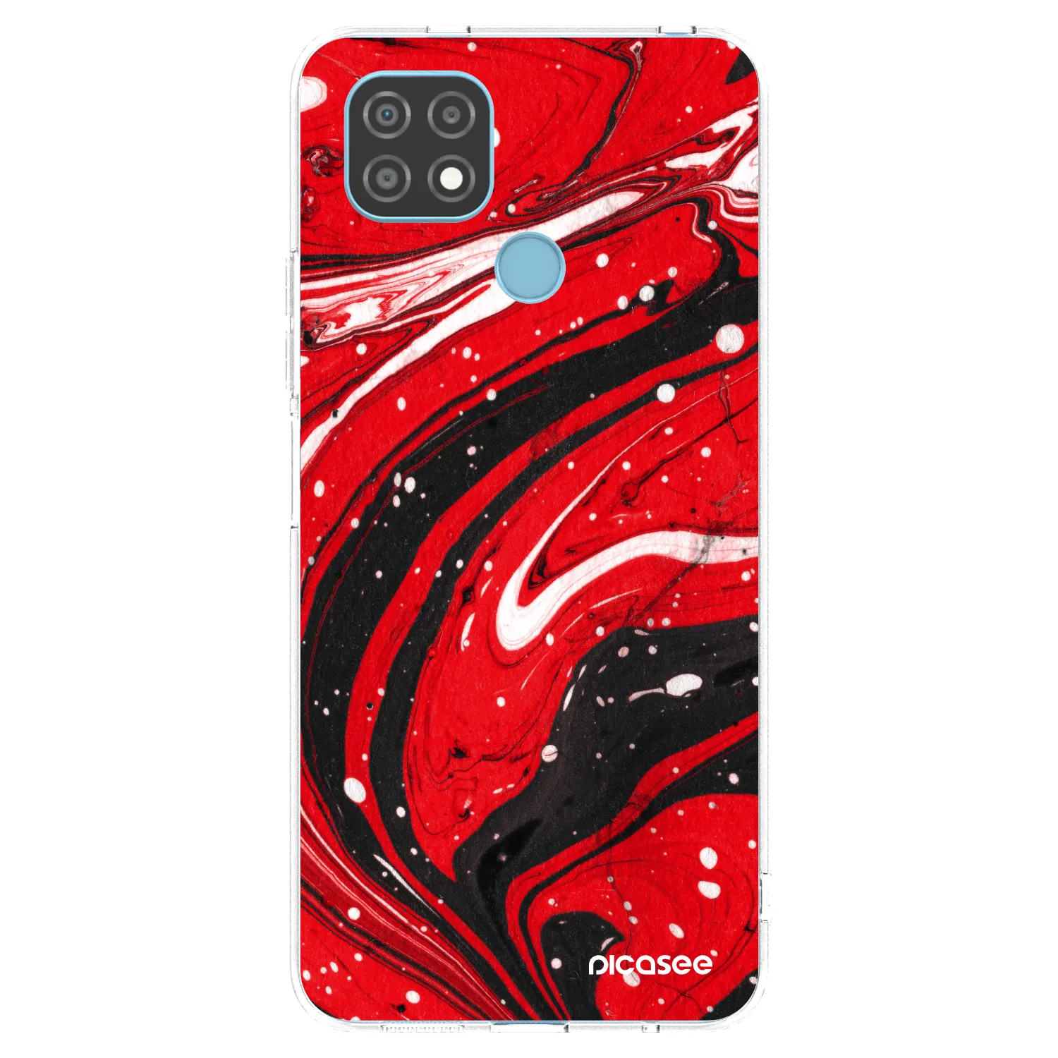 Picasee silikónový prehľadný obal pre Realme C21 - Red black