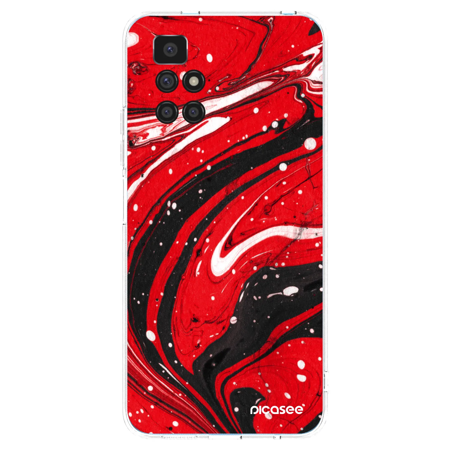 Picasee silikónový prehľadný obal pre Xiaomi Redmi 10 - Red black