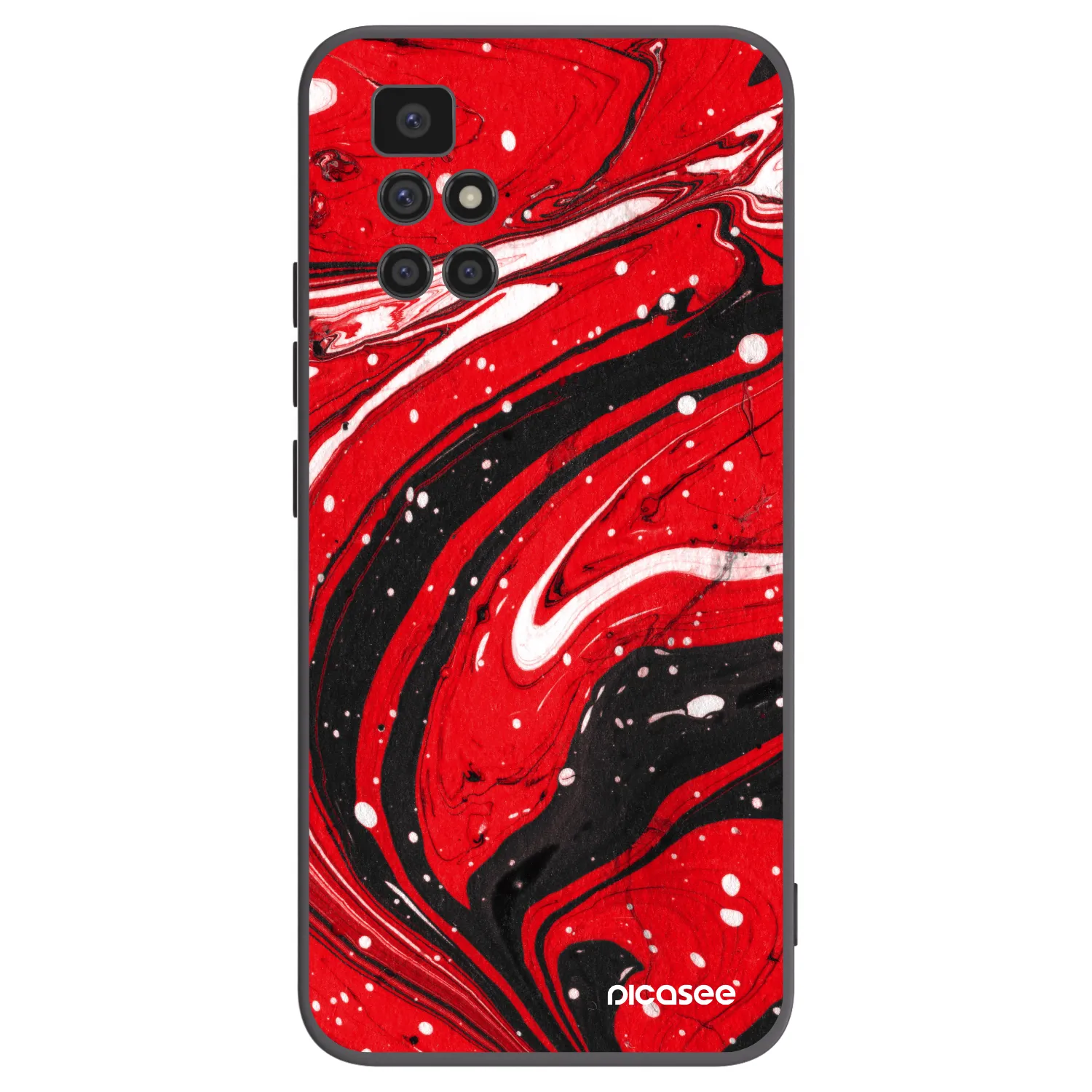 Picasee silikónový čierny obal pre Xiaomi Redmi 10 - Red black