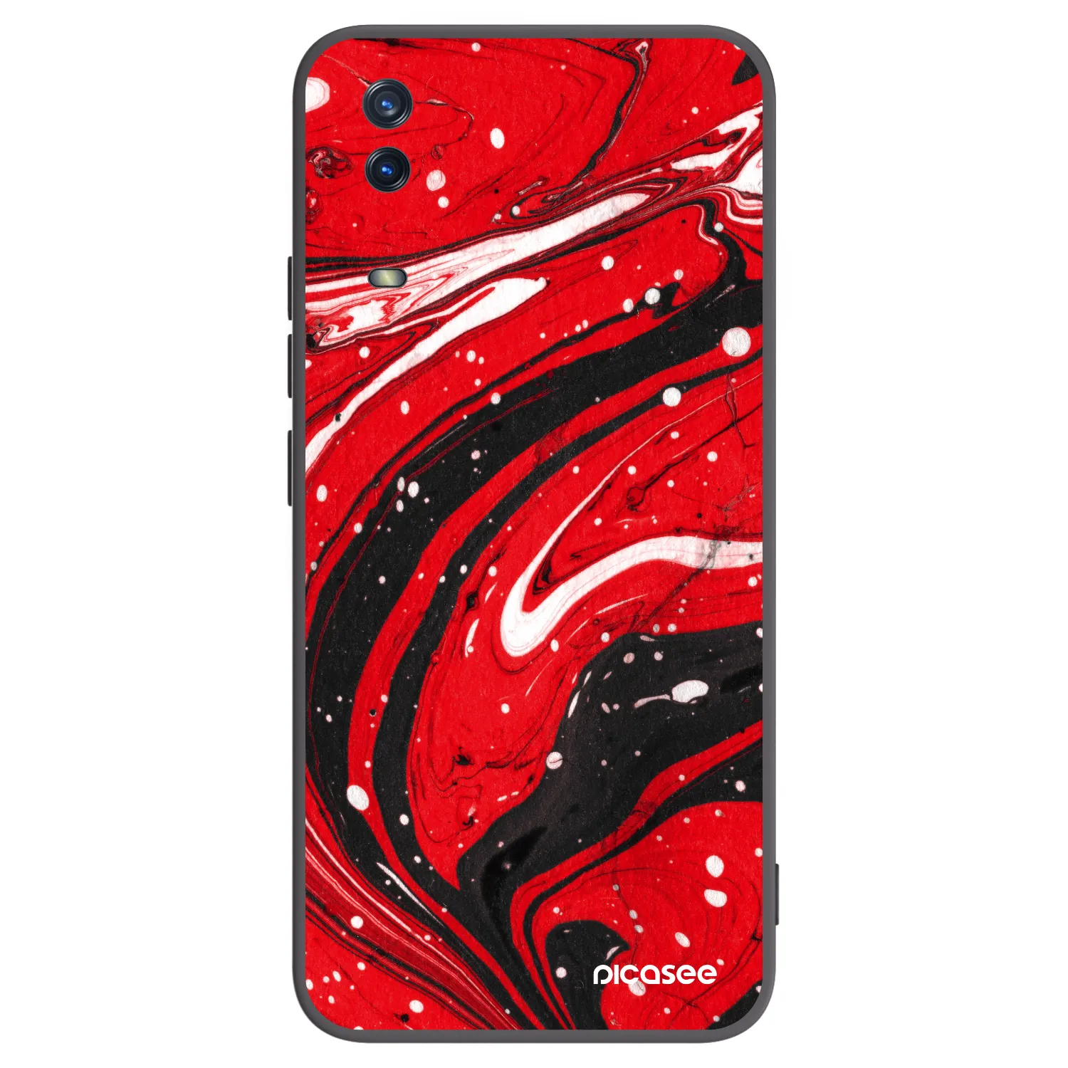 Picasee silikónový čierny obal pre Vivo Y11s - Red black
