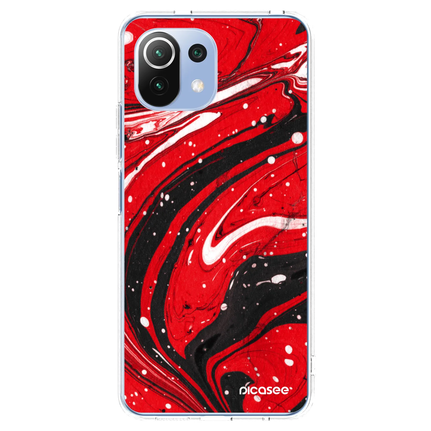 Picasee silikónový prehľadný obal pre Xiaomi 11 Lite 5G NE - Red black