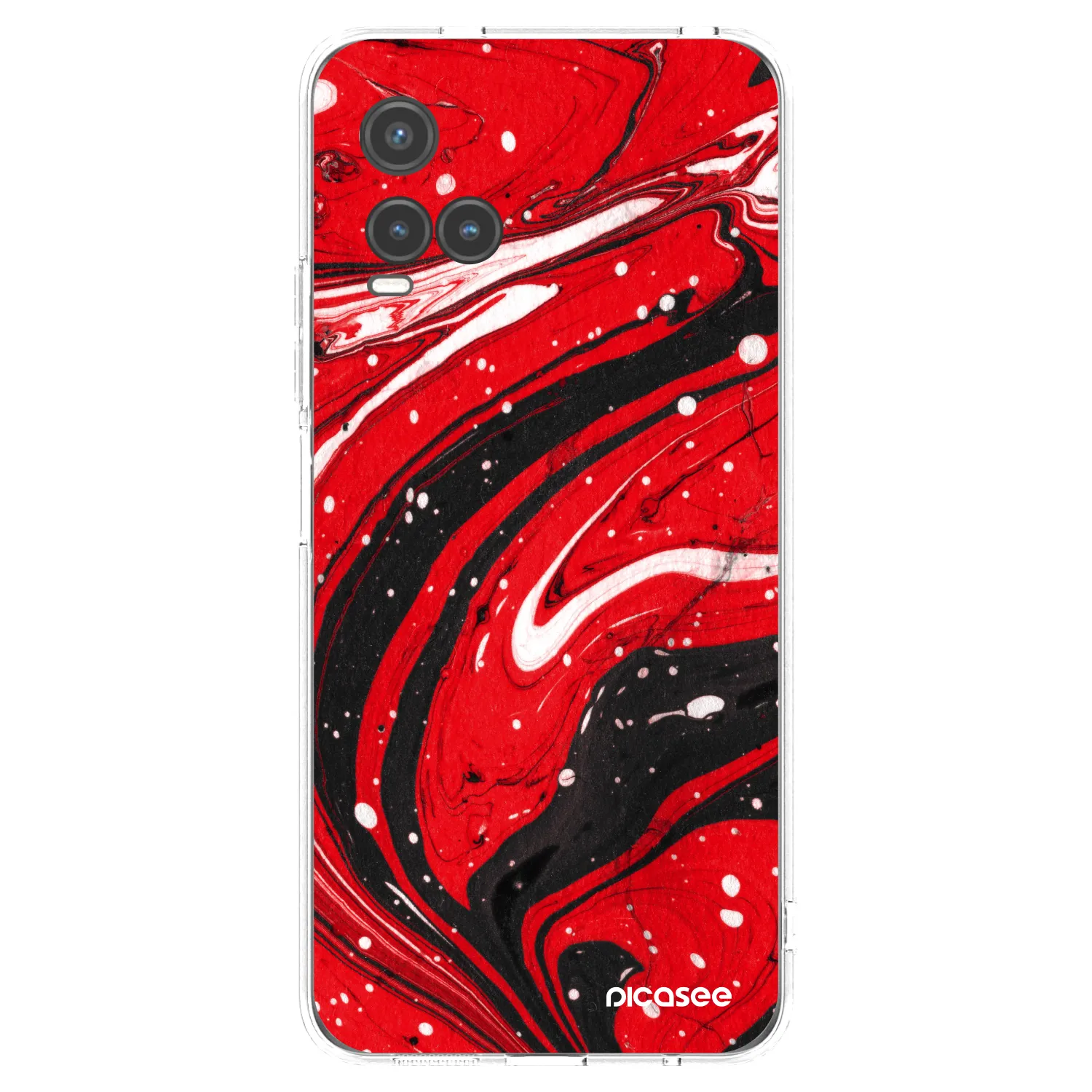 Picasee silikónový prehľadný obal pre Vivo Y33s - Red black