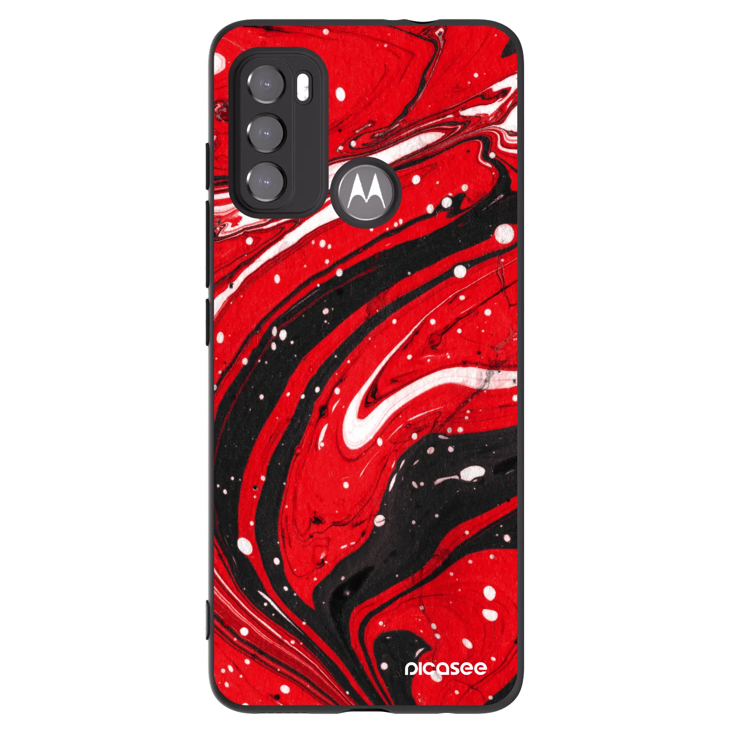 Picasee silikónový čierny obal pre Motorola Moto G60 - Red black