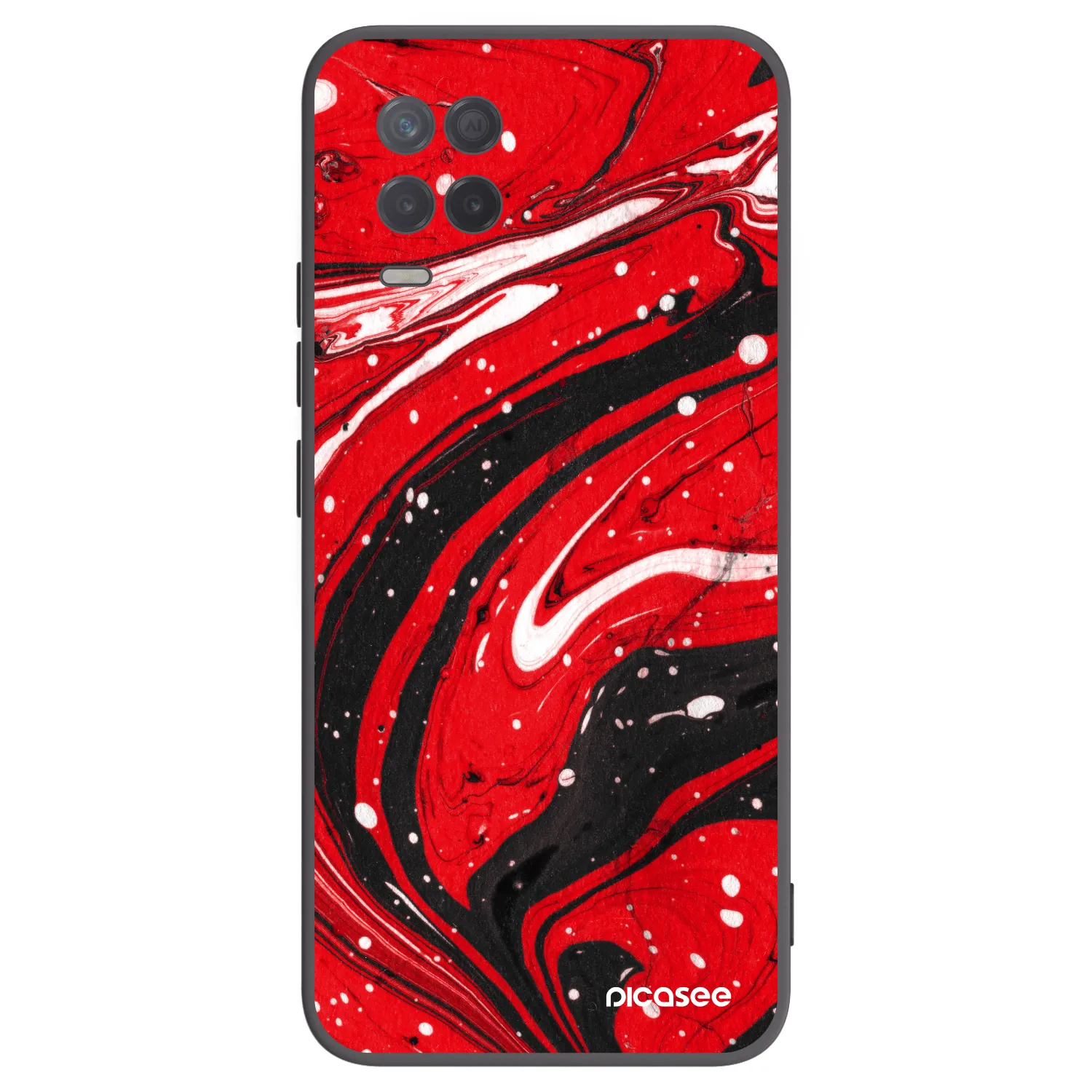 Picasee silikónový čierny obal pre Realme 8 5G - Red black