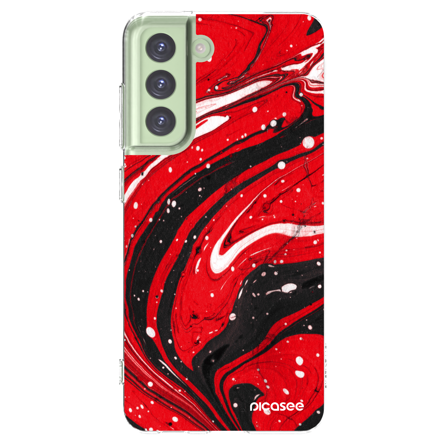 Picasee silikónový prehľadný obal pre Samsung Galaxy S21 FE 5G - Red black