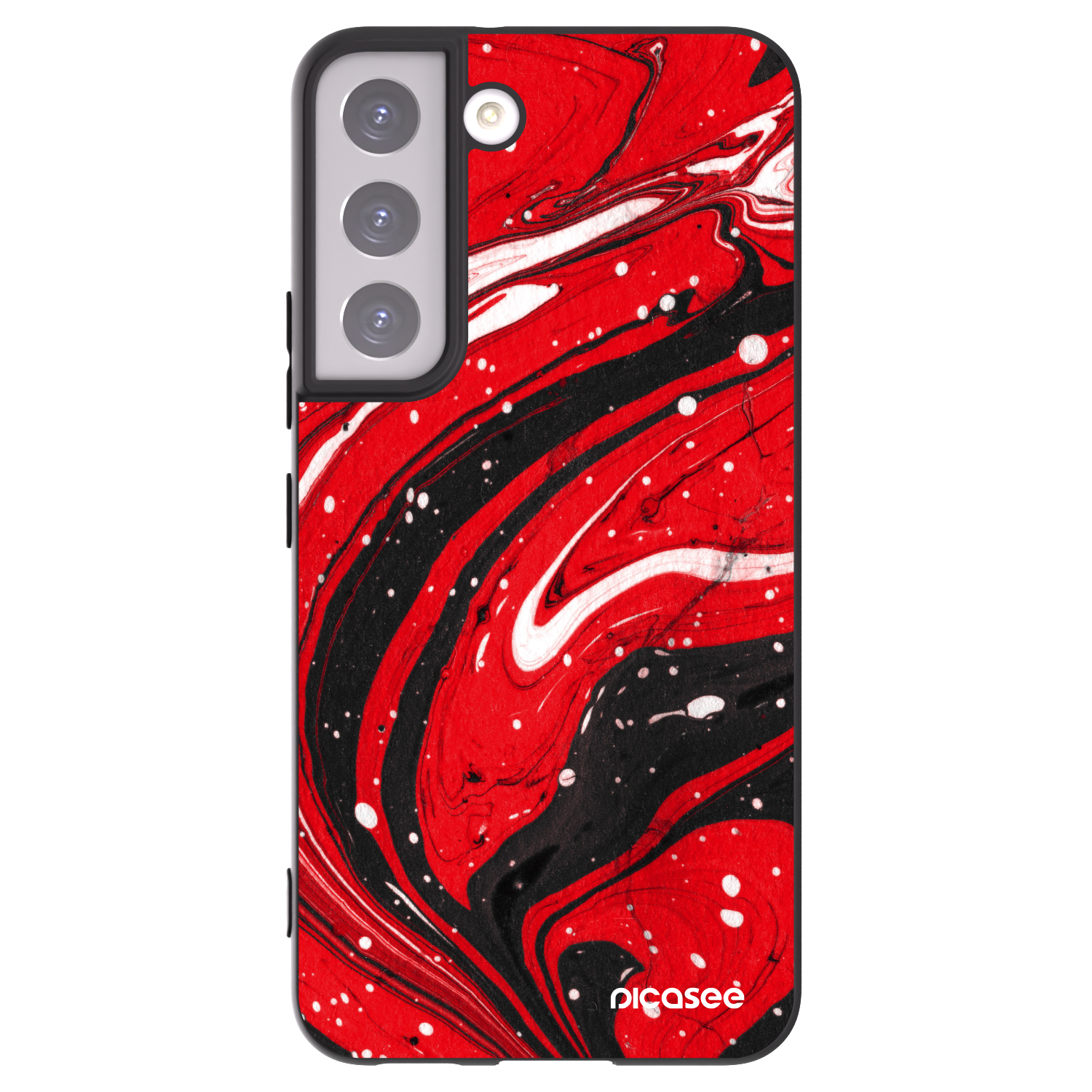Picasee silikónový čierny obal pre Samsung Galaxy S22 5G - Red black