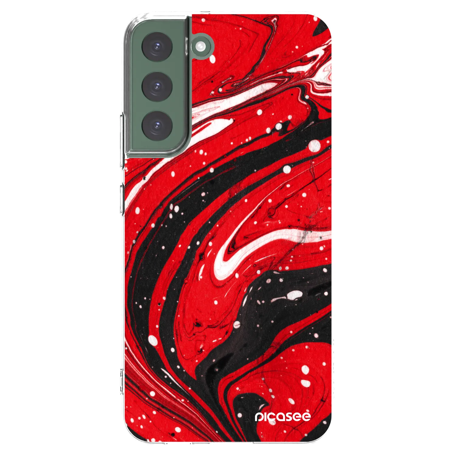 Picasee silikónový prehľadný obal pre Samsung Galaxy S22+ 5G - Red black