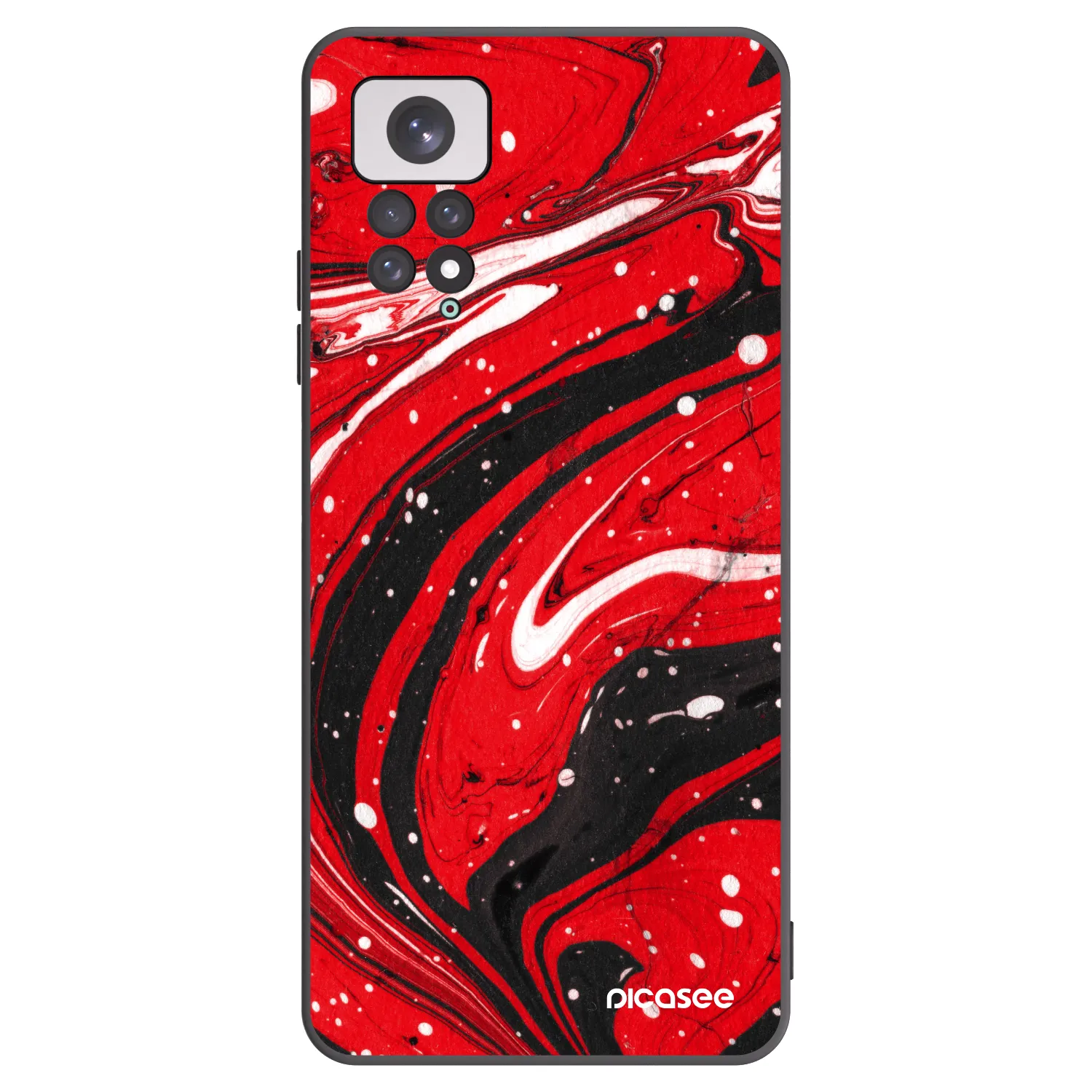 Picasee silikónový čierny obal pre Xiaomi Redmi Note 11 - Red black