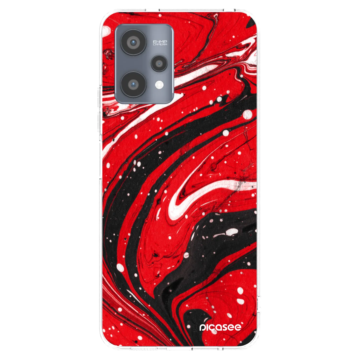 Picasee silikónový prehľadný obal pre Realme 9 Pro 5G - Red black