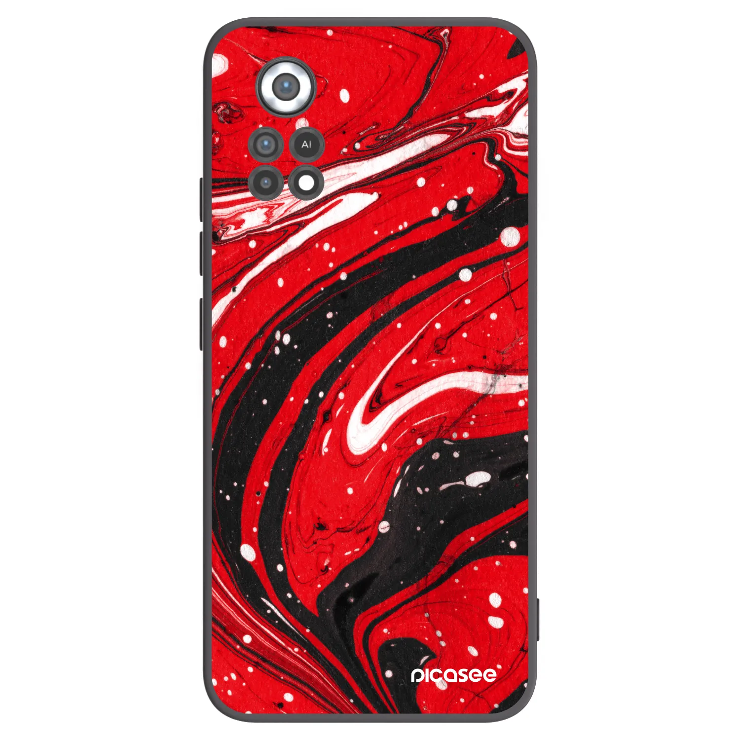 Picasee silikónový čierny obal pre Xiaomi Poco X4 Pro 5G - Red black