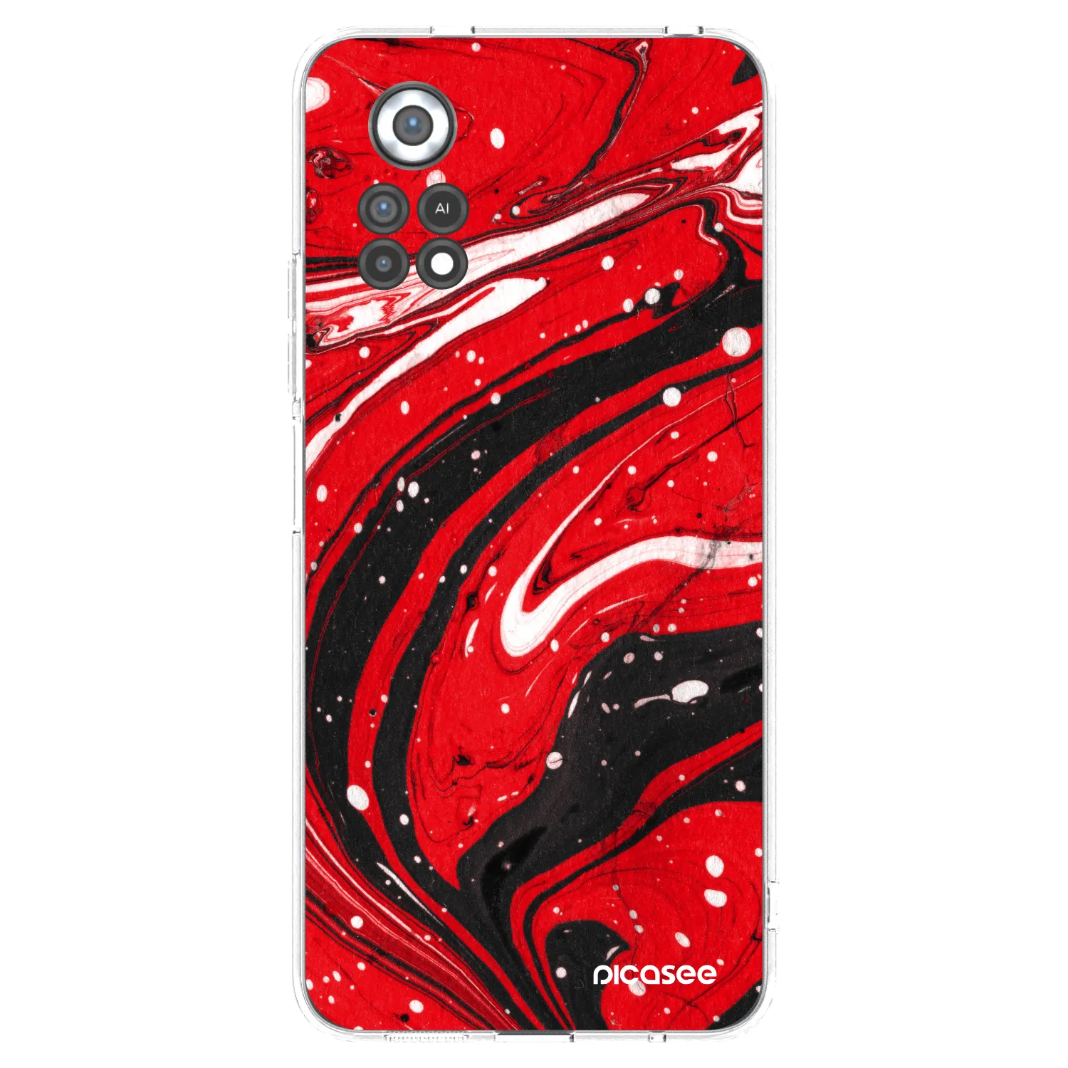 Picasee silikónový prehľadný obal pre Xiaomi Poco X4 Pro 5G - Red black