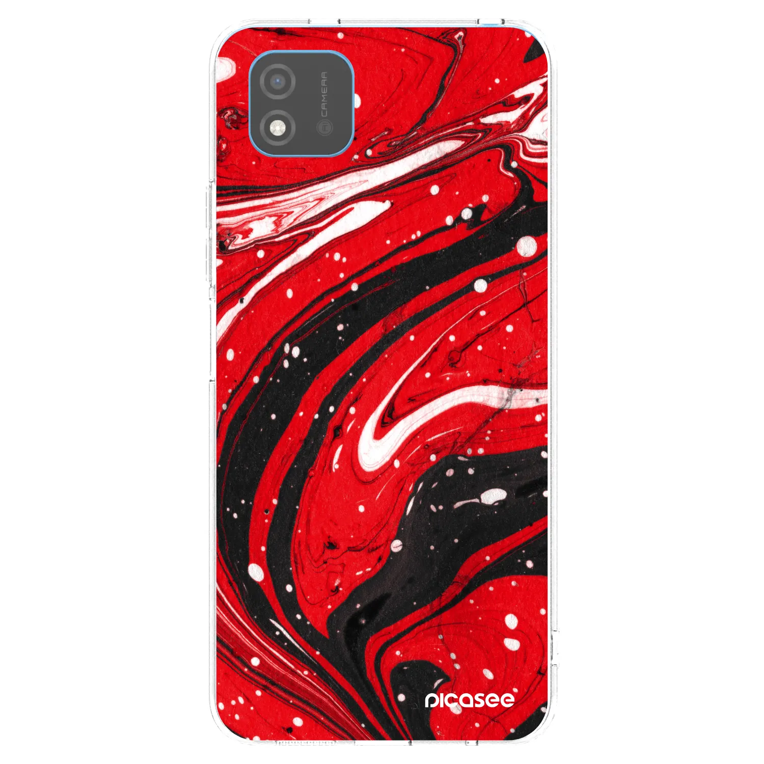 Picasee silikónový prehľadný obal pre Realme C11 (2021) - Red black