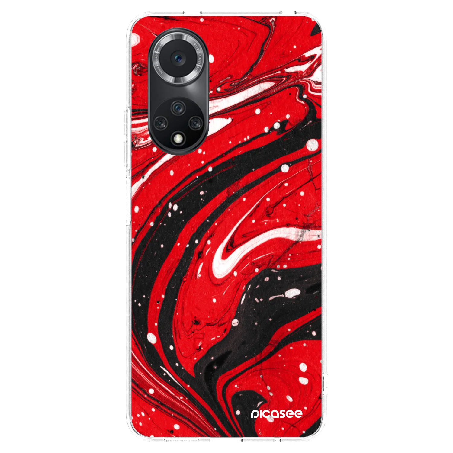 Picasee silikónový prehľadný obal pre Huawei Nova 9 SE - Red black