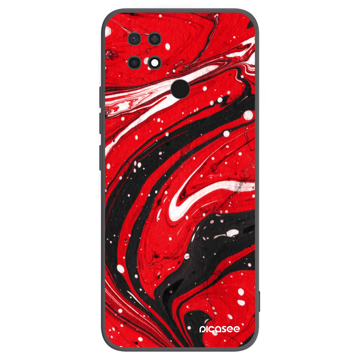 Picasee silikónový čierny obal pre Xiaomi Redmi 10C - Red black