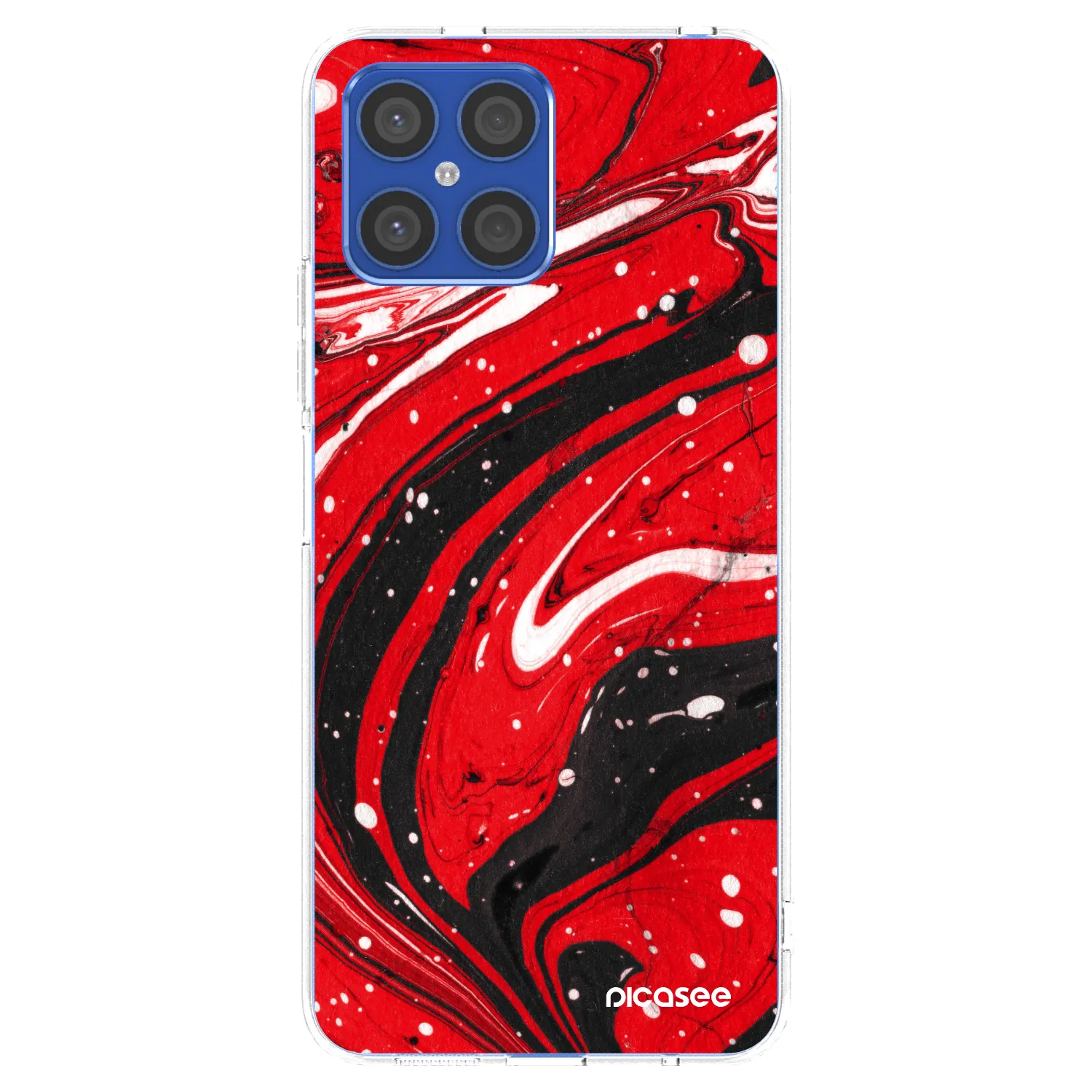 Picasee silikónový prehľadný obal pre Honor X8 4G - Red black