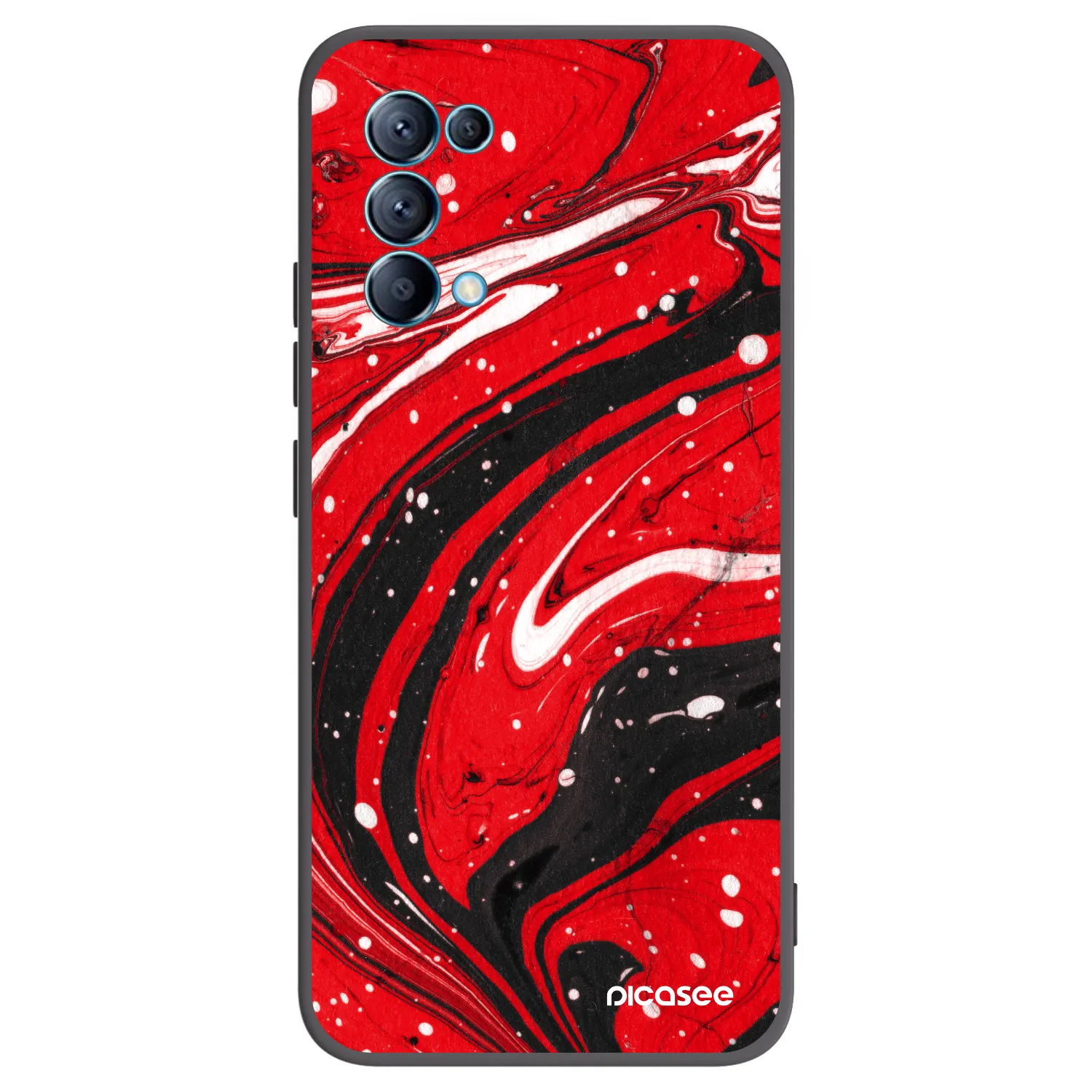Picasee silikónový čierny obal pre OPPO Reno 5 5G - Red black