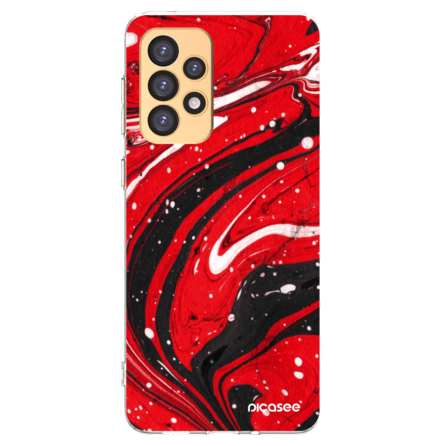 Picasee silikónový prehľadný obal pre Samsung Galaxy A33 5G A336 - Red black