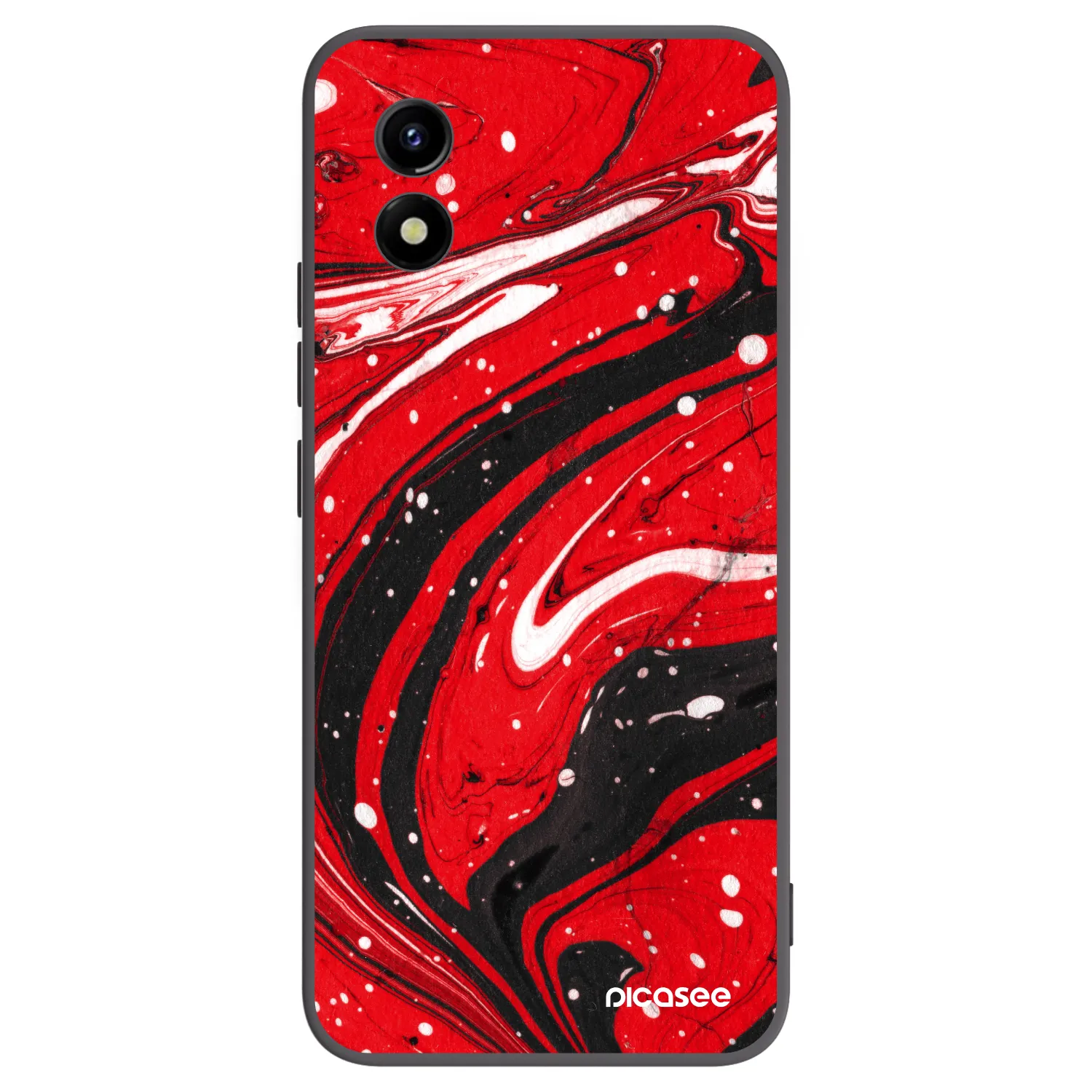 Picasee silikónový čierny obal pre Vivo Y01 - Red black