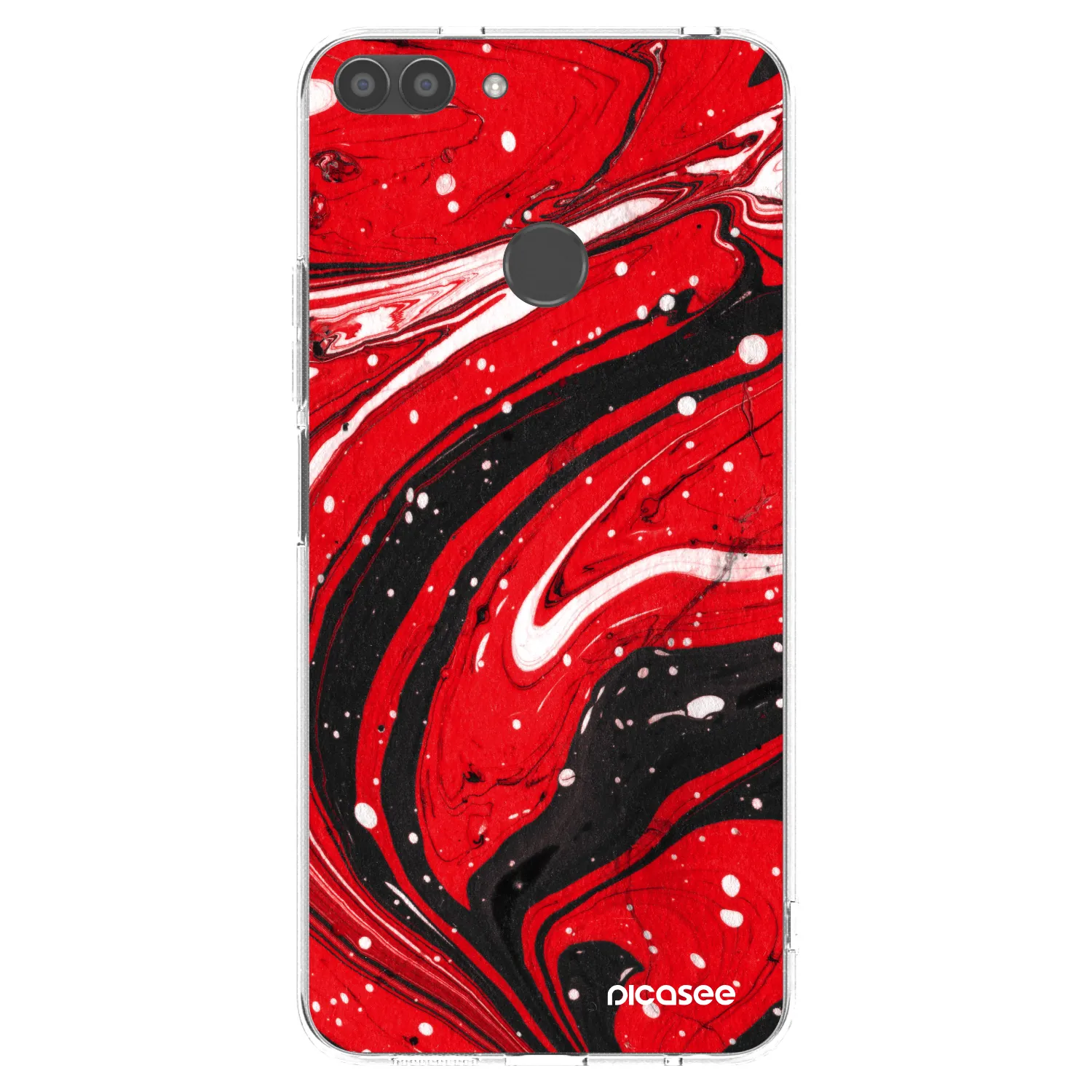 Picasee silikónový prehľadný obal pre Huawei P Smart - Red black